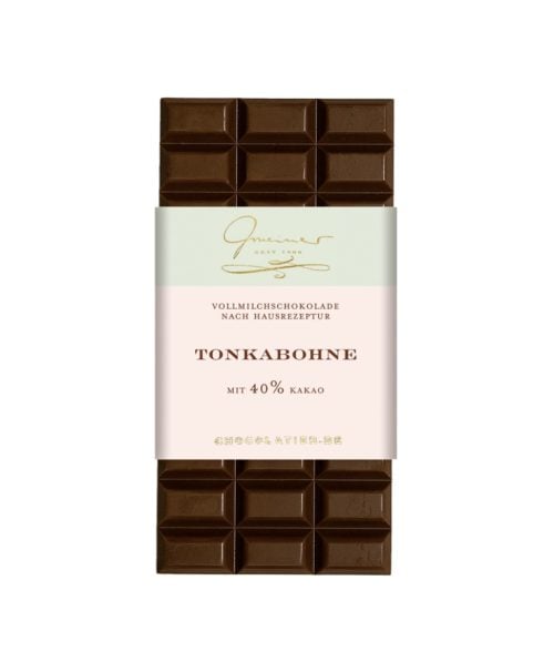 Vollmilchschokolade mit gemahlener Tonkabohne und 40 % Kakao – handgeschöpft